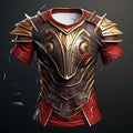Spartan-themed Warcraft Shirt With Golden Armor Design Royalty Free Stock Photo