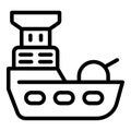 Armored battleship icon outline vector. Ocean defense vessel Royalty Free Stock Photo