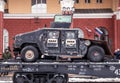 Armored car HMMWV M115 on train