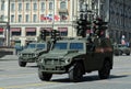 The armored car Tiger anti-tank Kornet-E during a rehearsal of the parade. Royalty Free Stock Photo