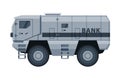 Armored Cash Bank Truck, Banking, Currency and Valuables Transportation, Security Finance Service Vector Illustration
