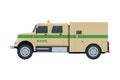 Armored Cash Vehicle, Banking, Currency and Valuables Transportation, Bank Security Finance Service Vector Illustration