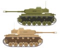 The modern army military heavy American tank in flat style a vector. In desert and summer a camouflage.