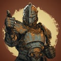 Armored Knight Thumbs Up: Glorious Armor Vector Art Royalty Free Stock Photo