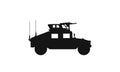 Armored military vehicle hmmwv. humvee icon. war and army symbol. vector image for military infographics and web design Royalty Free Stock Photo