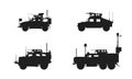 Armored military vehicle icon set. war and army symbols. isolated vector image for military web design Royalty Free Stock Photo