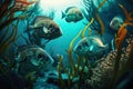 Armored Searobin Fish Underwater Lush Nature by Generative AI