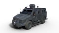 Armored SUV truck, bulletproof police vehicle, law enforcement car isolated on white background, 3D render