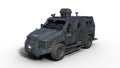 Armored SUV truck, bulletproof police vehicle, law enforcement car isolated on white background, 3D render Royalty Free Stock Photo