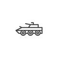 Armored tank line icon