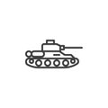 Armored tank line icon