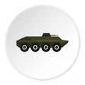 Armored troop-carrier icon, flat style