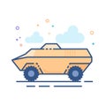 Flat Color Icon - Armored vehicle Royalty Free Stock Photo