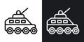 Armored vehicle thin line vector icon set Royalty Free Stock Photo