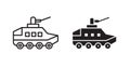 Armored vehicle thin line vector icon set Royalty Free Stock Photo