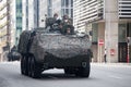 Armored vehicles during the military parade on the Belgium National Day