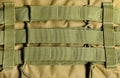 Armored vest olive colored molle system.