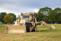 Armored wheel loader in deser camouflage Royalty Free Stock Photo