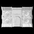 Armour Bunker Door Vector. Illustration Isolated On Black Background.