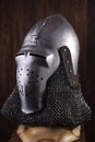 Armour of the medieval knight. Metal protection of the soldier Royalty Free Stock Photo