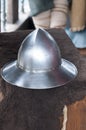 Armour of the medieval knight. Metal protection of the soldier against the weapon of the opponent. Royalty Free Stock Photo
