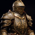 Armour of the medieval knight,  Metal protection of the soldier against the weapon of the opponent Royalty Free Stock Photo