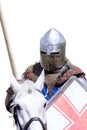 Armoured knight on warhorse Royalty Free Stock Photo
