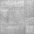 Armoured metal plates with rivets seamless background or texture 3d illustration