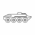 Armoured troop carrier wheeled icon, outline style