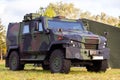 Armoured vehicle from german army stands on a field