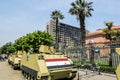 Armoured vehicles and soldiers in front of the National Museum i