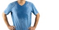 Armpit the sweat and male body odor white background