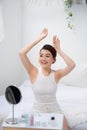 Armpit woman healthy clean skin depilation concept arm up