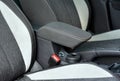 Armrest in the luxury passenger car between the front seats Royalty Free Stock Photo