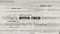 Arms race headline titles media 3d illustration