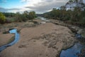 2 arms of water at the low tide of the Ponsul River in the district of Castelo Branco