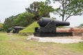 Armstrong Gun at Eternal Golden Castle Erkunshen Battery in Tainan, Taiwan. Royalty Free Stock Photo