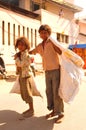 Poverty; sadness; 2 streetkids; girl, boy, poor children,