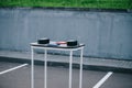 Armwrestling table outdoor Royalty Free Stock Photo