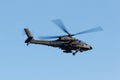 Olst Netherlands - Feb 7 2018: Army and Air Force helicopter exercise. Apache protecting pick up zone