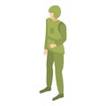 Army airforce man icon, isometric style