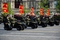 Army all-terrain vehicles AM - 1 on red square during the parade dedicated to the 73rd anniversary of the Victory