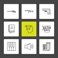 army , armour , tanks , guns , wars , eps icons set vector