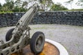 Army artillery Mortar cannon 4.2 inch gun in the military cam