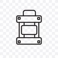 Army backpack vector linear icon isolated on transparent background, Army backpack transparency concept can be used for web and mo Royalty Free Stock Photo