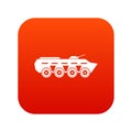 Army battle tank icon digital red Royalty Free Stock Photo