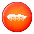 Army battle tank icon, flat style Royalty Free Stock Photo