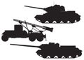 Army Battle technique vector silhouettes