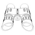 Army Binoculars Vector. Illustration Isolated On White Background. A Vector Illustration