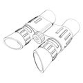 Army Binoculars Vector. Illustration Isolated On White Background. A Vector Illustration